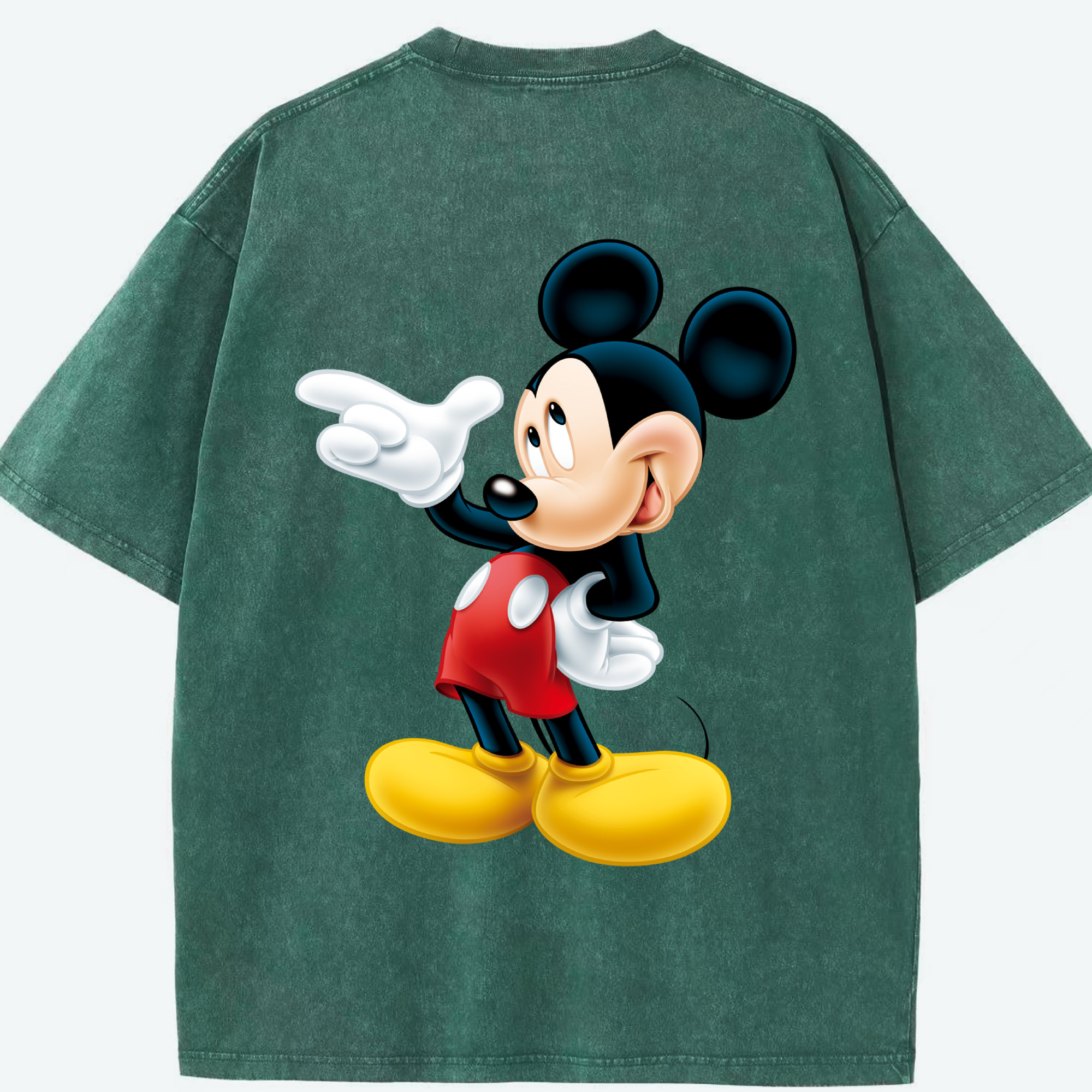 （画像用） ミッキーマウス Mickey Mouse 綿100% ヴィンテージ風 半袖Tシャツ（背面プリント）